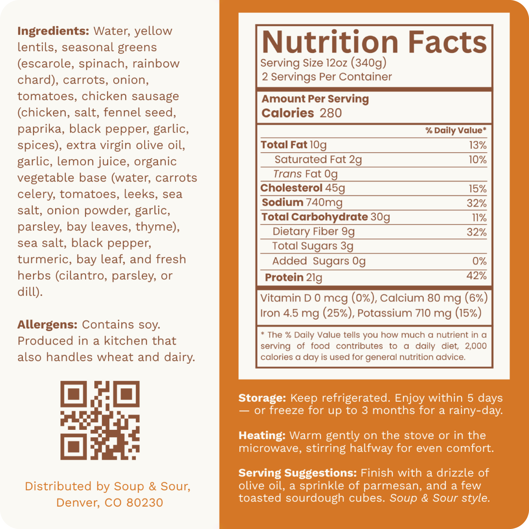 Golden Lentil with Seasonal Greens & Chicken Sausage