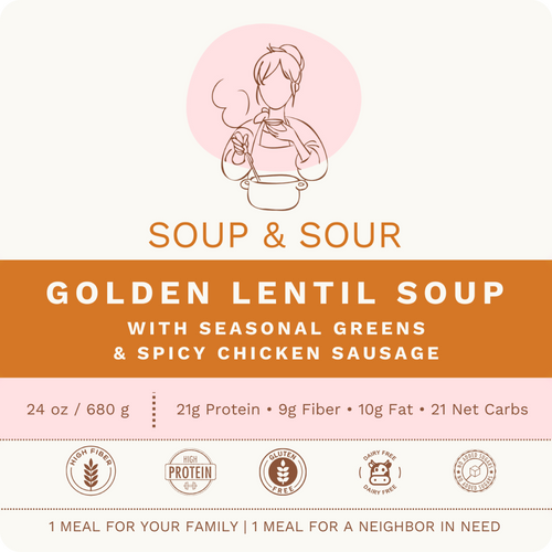 Golden Lentil with Seasonal Greens & Chicken Sausage