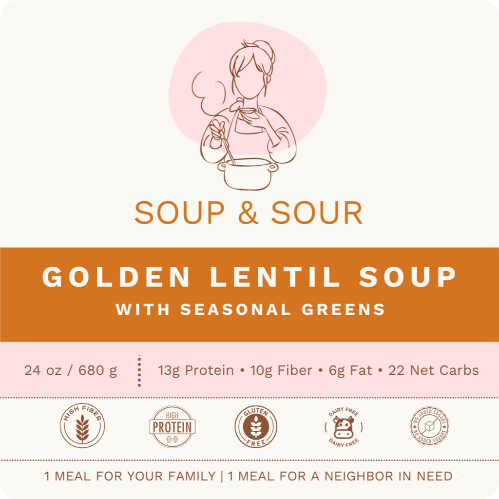 Golden Lentil with Seasonal Greens, Vegetarian