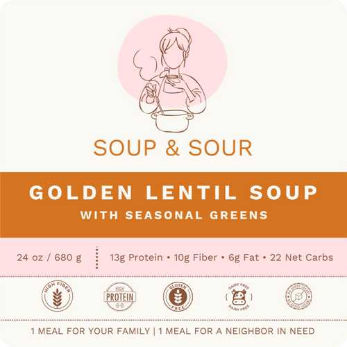 Golden Lentil with Seasonal Greens, Vegetarian