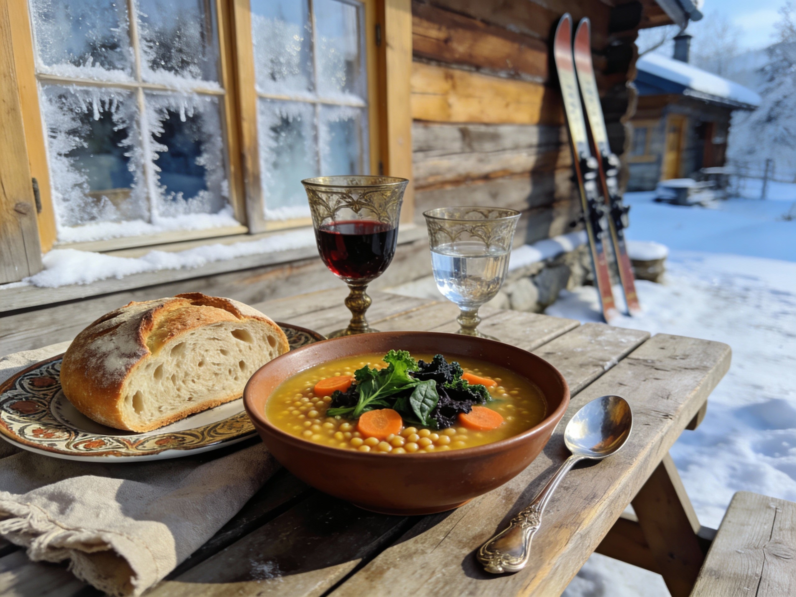 Golden Lentil with Seasonal Greens, Vegetarian