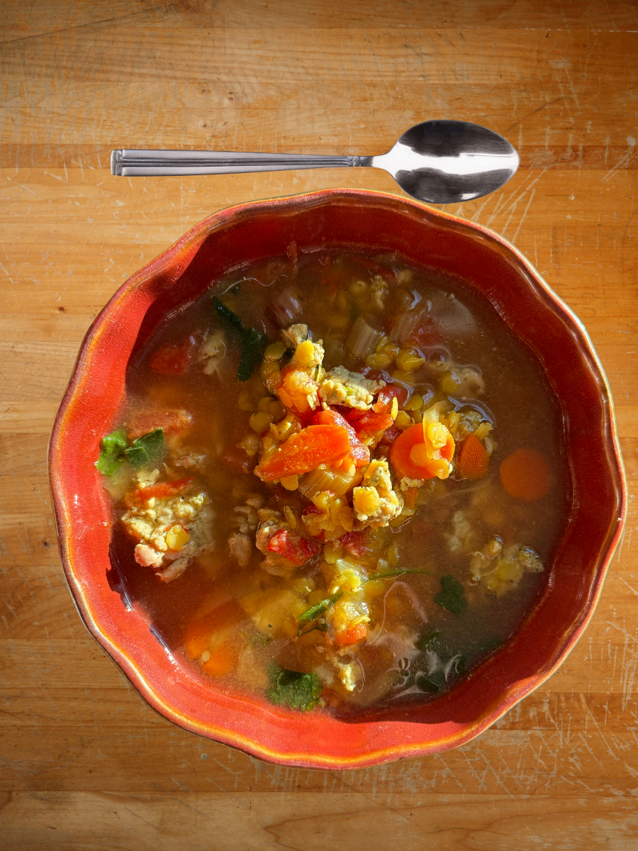 Golden Lentil with Seasonal Greens, Vegetarian